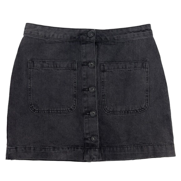 Free People Womens Dont Get Me Wrong Skirt Button Front High Waisted Black 28 - Picture 1 of 10